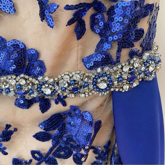 Terani Couture royal blue prom dress / evening gown 12 - Picture 9 of 13